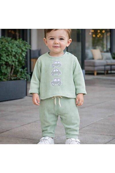 KapsülBebek طقم قماش وافل للأطفال الرضع من الذكور