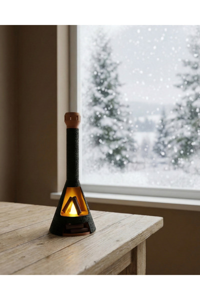 Elana Design Şömine LED Dekoratif Mumluk | Masa Üstü Ambiyans Lambası (Led Mu...