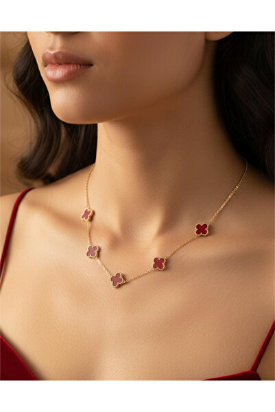 staınless steel Kadın Paslanmaz Çelik 4 Yapraklı Yonca Kolye, Şık Tasarım - A...