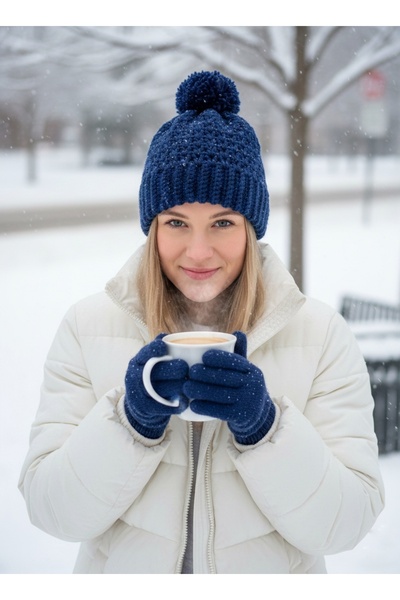 yucin Winter Women's Knitted Beanie – with Pom-Poms, Soft Texture, Cold-Proof...