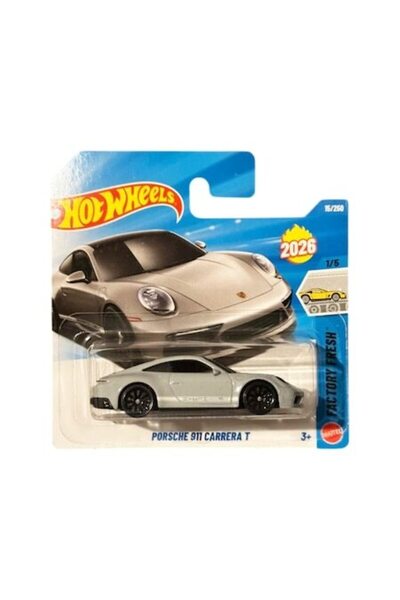 HOT WHEELS Porsche 911 Carrera T model car, gray, scale 1:64 - model 2026