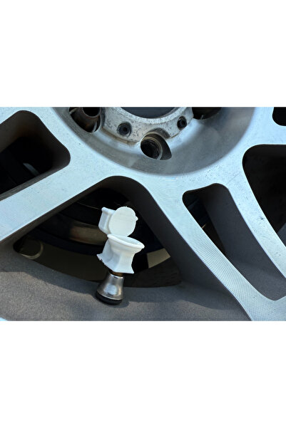 ADA 3D Esprili Beyaz Klozet Şeklinde Araba Motosiklet Uyumlu 4 Adet Sibop Hav...