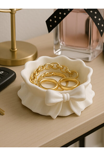 Vescarri Coquette Bowl with Bow Detail – Decorative Catch-All & Jewelry Organ...