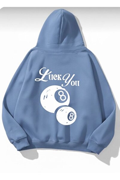 COHERENT Unisex Ανδρικό/Γυναικείο πολύχρωμο φούτερ με κουκούλα LUCKYOU με ειδ...