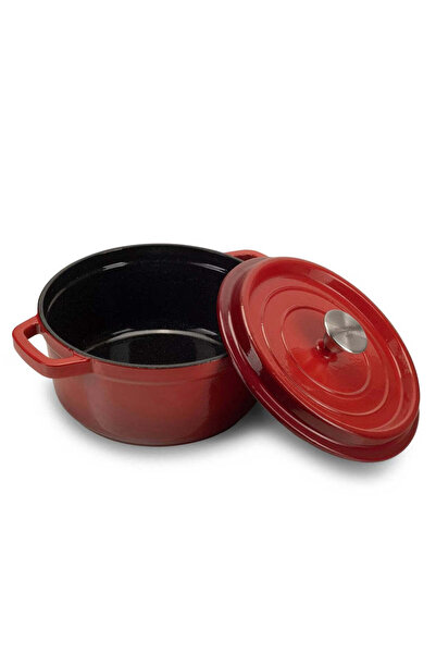 dealshopromania Oală din fontă emailată Hausberg HB-H748, diametru 28x13 cm, ...