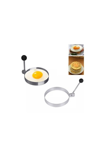 Brentino Metal Round Omelette Crepe Mold Non-Stick Fireproof Breakfast Presen...