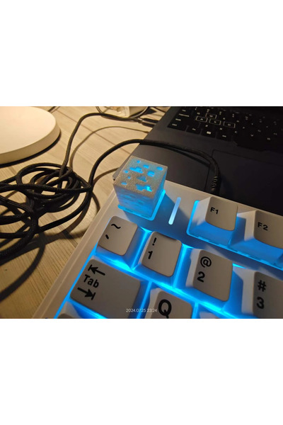 ADA 3D 2 Adet Minecraft Ore Işık Geçiren Piksel Maden Bloğu Tasarımlı RGB Uyu...