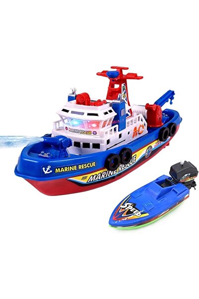 Generic مجموعة ألعاب الاستحمام من أزوني - قارب استحمام مضيء مع بخاخ ماء