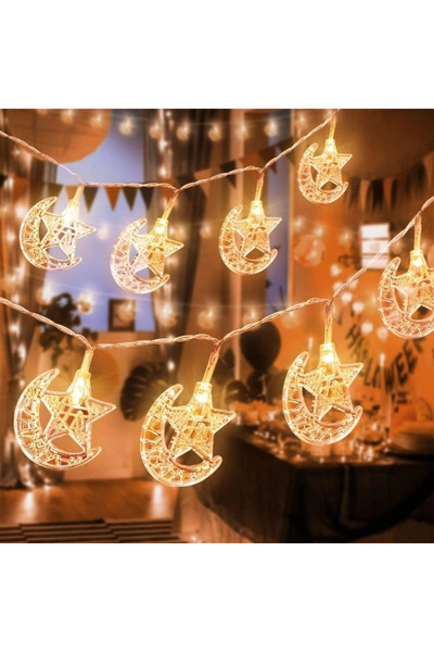 shopwave Hilal ve Yıldız Şekilli 3.5 Metre USB LED Işık – 20 LED’li Dekoratif...