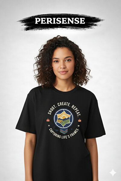 PERISENSE Unisex Photographer Printed Premium Combed Cotton Oversized T-Shirt