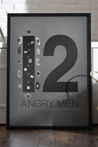 Duvarda 12 Angry Men Αφίσα με Μαύρο Ξύλινο Πλαίσιο, Διακοσμητικός Πίνακας Τοί...