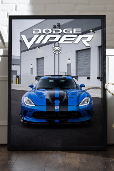 Duvarda Poster cu ramă din lemn negru Dodge Viper, pictură decorativă de pere...