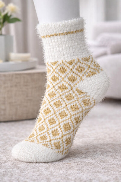 ANUK GRUP Kadın Peluş Saçaklı Çorap Uyku Çorabı