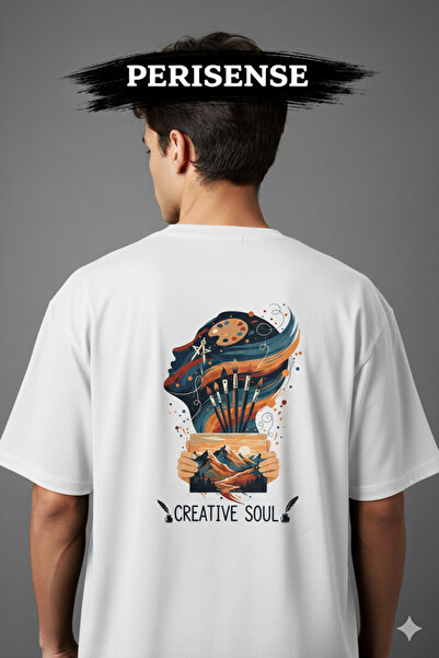 PERISENSE Unisex Artist Printed Premium Combed Cotton Oversized T-Shirt