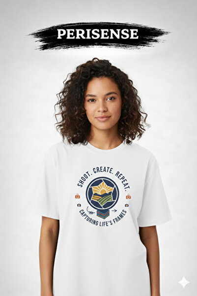 PERISENSE Unisex Photographer Printed Premium Combed Cotton Oversized T-Shirt