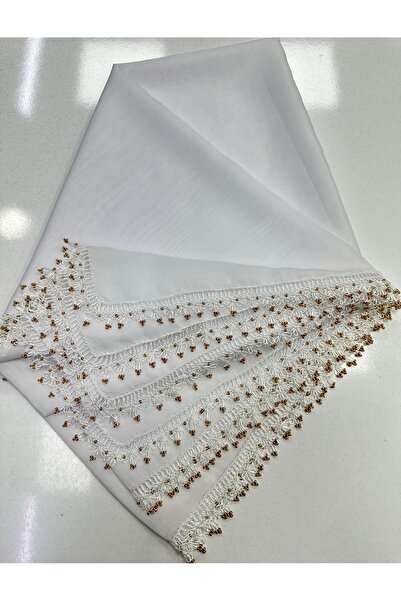 Cenk EL İŞİ İĞNE OYALI İNCİLİ YAZMA İĞNE OYALI TÜLBENT (1 ADET)