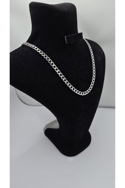 ahsenaksesuar2025 Stainless Steel Silver Color Ring Necklace