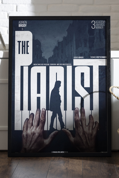 Duvarda Αφίσα με ξύλινο πλαίσιο πιανίστα, διακοσμητικός πίνακας τοίχου με φιλ...