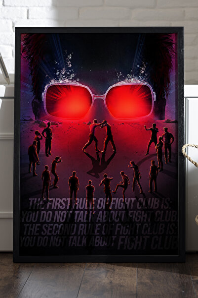 Duvarda Αφίσα Fight Club με μαύρο ξύλινο πλαίσιο, διακοσμητική ζωγραφική τοίχ...