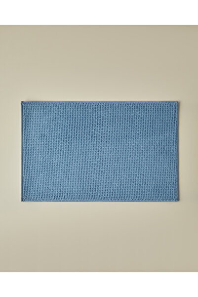 English Home Waffle Weave Banyo Paspası 50x80 cm Mavi