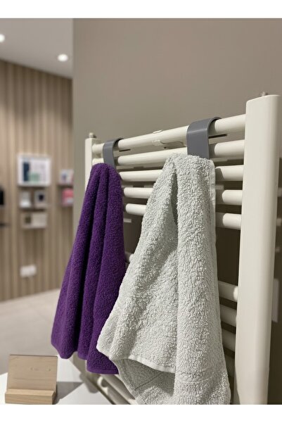 Aktaş Print & Design Petek Üstü Havlu Askılığı Pratik Askı - 2 Adet Gri Havlu...
