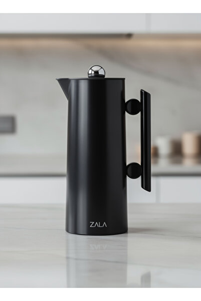 ZALA Black Coffee & Tea Thermos 1 Liter – Glass Inner, Hot & Cold Insulated w...