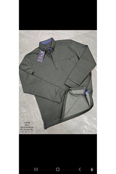 Cinar erkek giyim Single Pocket Men's Sweater Steel Fabric