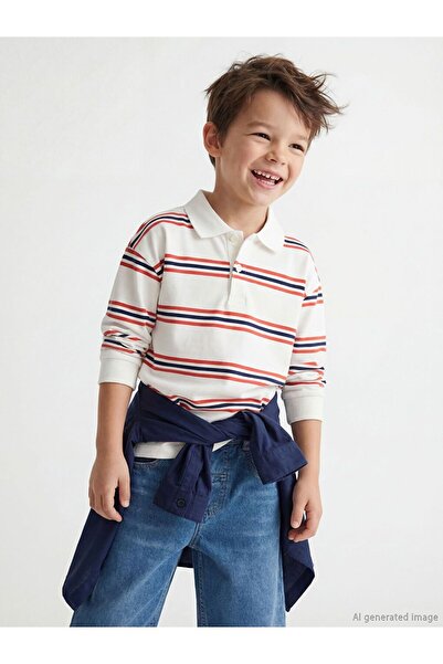 LC Waikiki Tricou pentru băiat cu dungi LCW Kids Polo Guler