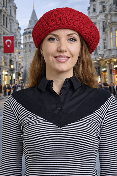 Hope Blooms Women's French Painter Beret Red Knitwear