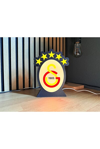 Ruzar3D Galatasaray 5 Yıldız Işıklı LED Masa Lambası – GS 1905 Dekoratif Gece...