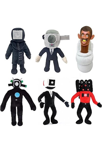 Darmowade Set de 6 jucării de pluș, Darmowade, Toaletă Skibidi, Multicolor