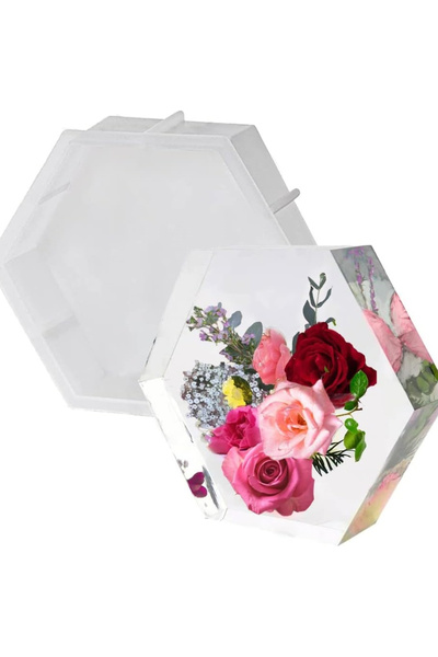 MILMATT Matrita de silicon, Milmatt, Model hexagon, , potrivit pentru rasina ...