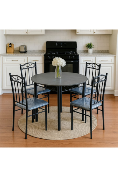 Kreslo Round Dining Table Set with Four Chairsirs