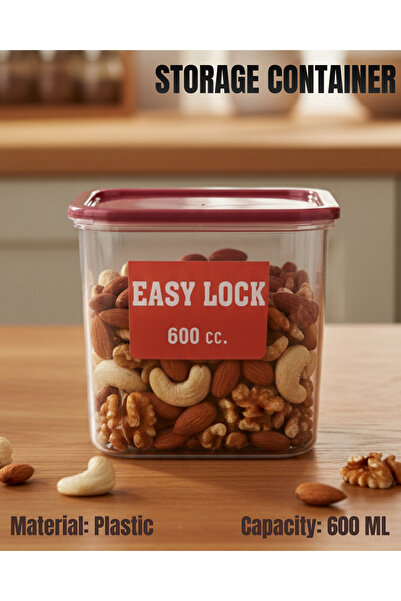 Generic Easy-Lock Airtight Dry Fruit Container – 600ml, Pack of 6 Pcs