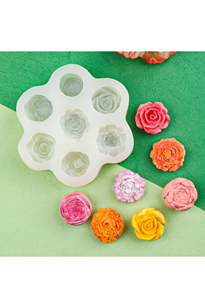 MILMATT Matrita de silicon, Milmatt, Model mix 6 flori, pentru lumanari, , 11...