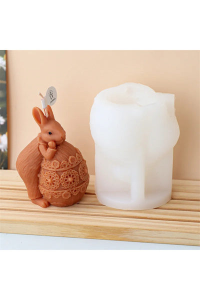 MILMATT Matrita de silicon, Milmatt, Model ou de Paste cu Iepuras Barbat , pe...