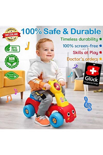 Hammond سيارة ركوب للأطفال مع موسيقى وأضواء - سيارة دفع تعليمية آمنة ومتينة ل...