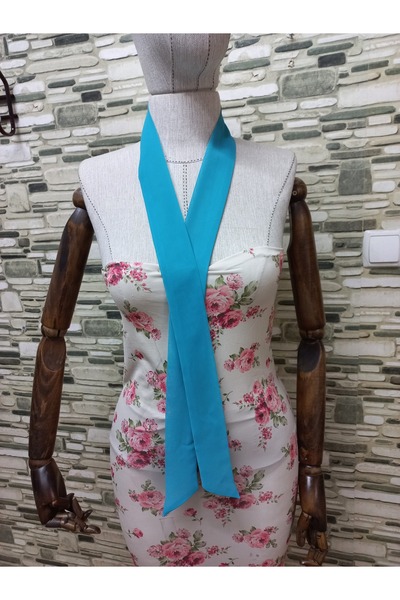 es moda shop Biana Long 200×5 Chiffon Neck Tie Light Blue