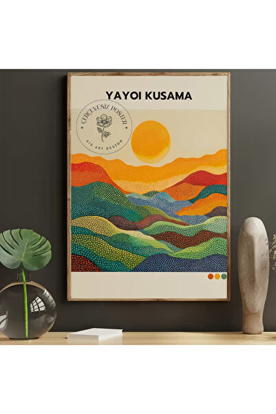 512 STORE Yayoi Kusama Vintage Modern Sanat Duvar Dekor Çerçevesiz Kuşe Kağıt...