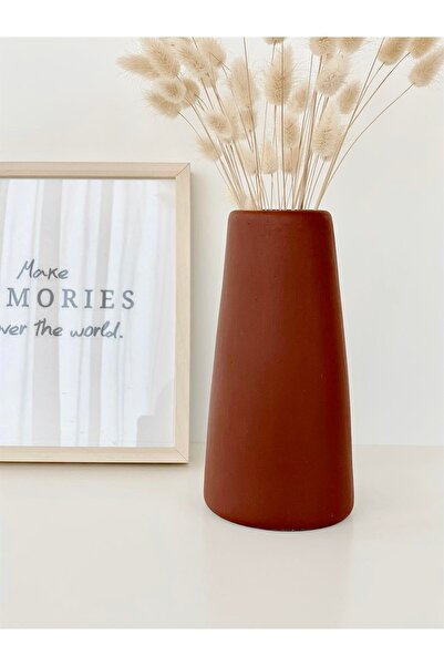 Hestia Home Vază ceramică conică roșu-maro