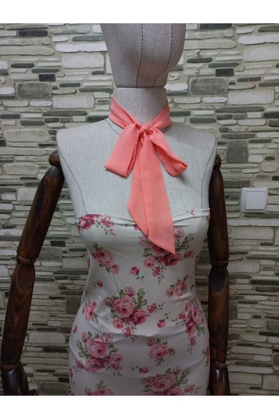 es moda shop Biana Long 200×5 Chiffon Neck Tie Salmon