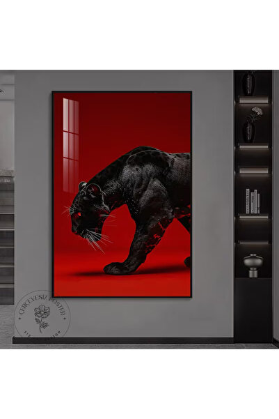 512 STORE Black Leopar Tasarım Duvar Dekor Çerçevesiz Kuşe Kağıt Poster Siyah...