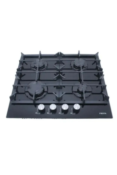Fiesta Built-in Glass Gas Hob 60*60 cm – 4 Burners – Black HB602ZVMS-F