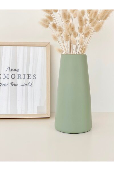 Hestia Home Κωνικό Κεραμικό Βάζο Πράσινο του Νείλου