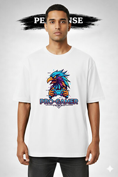 PERISENSE Unisex Esports Printed Premium Combed Cotton Oversized T-Shirt