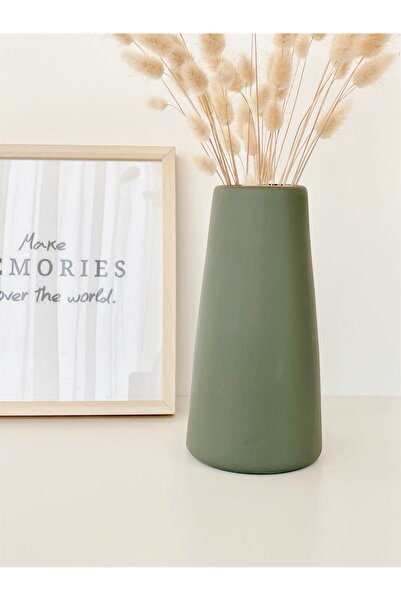 Hestia Home Conical Ceramic Vase Mold Green