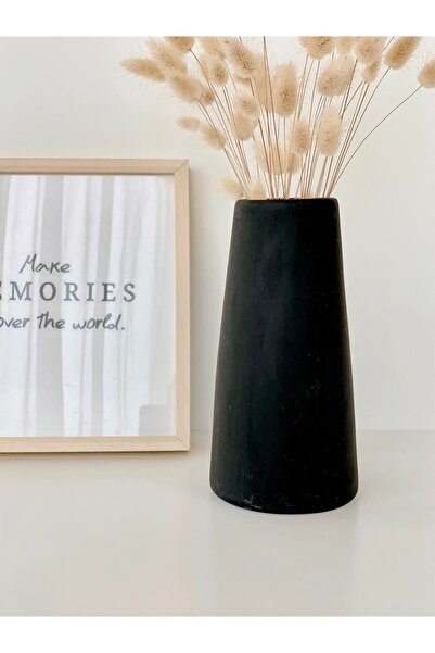 Hestia Home Vază ceramică conică neagră