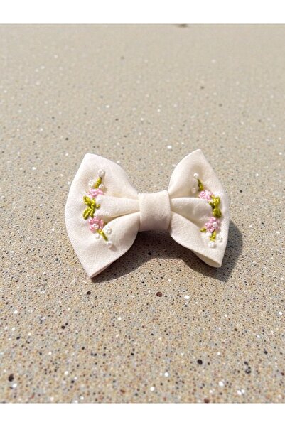 EGOMİ pudra işlemeli zarif saçsız bebek Tokası