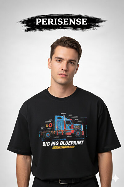 YRN COLLECTION Tricou unisex oversize din bumbac pieptănat premium, cu imprim...