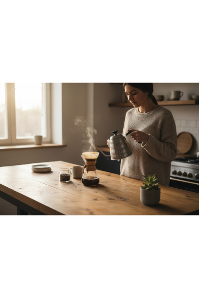 EMPA A V M إبريق باريستا سعة 1200 مل، مصنوع من الفولاذ 18/10 مع فلتر V60 لتحض...